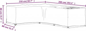 vidaXL vidaXL Pokrowiec na narożne meble ogrodowe, 16 oczek, 210x260x80 cm 10
