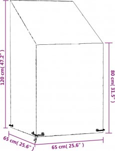 vidaXL vidaXL Pokrowiec na krzesło ogrodowe, 8 przelotek, 65x65x80/120 cm, PE 9