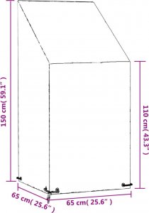 vidaXL vidaXL Pokrowiec na krzesło ogrodowe, 8 przelotek, 65x65x110/150cm, PE 9