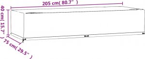 vidaXL vidaXL Pokrowiec na leżak ogrodowy, 12 oczek, 205x75x40 cm, PE 9