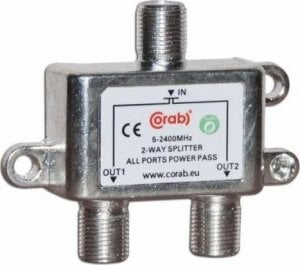 CORAB Rozgałęźnik sygnału splitter 5-2400Mhz 2 wyjścia power pass CORAB 1