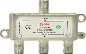 CORAB Rozgałęźnik sygnału splitter 5-2400Mhz 3 wyjścia power pass CORAB 1