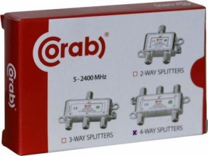CORAB Rozgałęźnik sygnału splitter 5-2400Mhz 4 wyjścia power pass CORAB 2