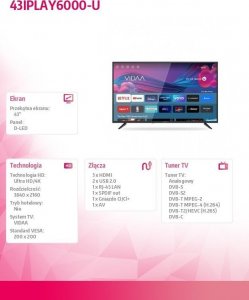 Telewizor AllView 43iPlay6000-U LED 43'' 4K Ultra HD VIDAA 7