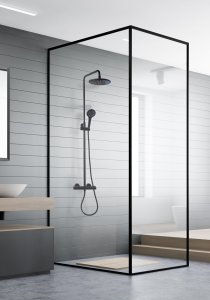 Zestaw prysznicowy Hagendsen&Smith termostat deszczownica 23cm Czarny matowy 2