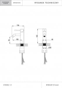 Bateria umywalkowa Hagendsen&Smith (M) jednootworowa Czarny matowy 2