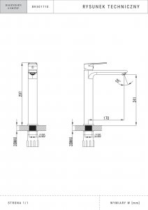 Bateria umywalkowa Hagendsen&Smith jednootworowa wysoka Czarny matowy 2