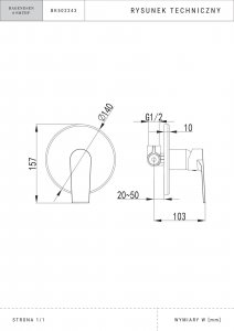 Bateria prysznicowa Hagendsen&Smith podtynkowa Czarny matowy 2