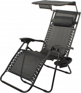 Verk LEŻAK OGRODOWY PLAŻOWY SKŁADANY DASZEK GRAVITY 3