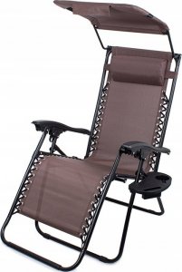 Verk LEŻAK OGRODOWY PLAŻOWY SKŁADANY DASZEK GRAVITY 2