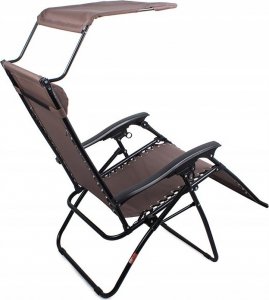 Verk LEŻAK OGRODOWY PLAŻOWY SKŁADANY DASZEK GRAVITY 7