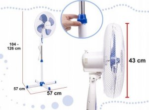 Wentylator MOCNY I CICHY WENTYLATOR STOJĄCY O MOCY 45 W NA SOLIDNEJ PODSTAWIE 4