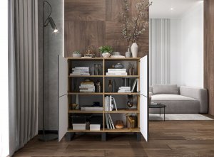 Meble Lindner Komoda Industrialna komoda Loft czarny MAT 113 cm 4