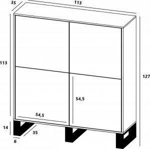 Meble Lindner Komoda Industrialna komoda Loft czarny MAT 113 cm 5