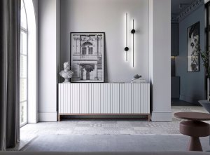 Meble Lindner Komoda RTV Glamour Szafka RTV Glamour Biały 168 cm 2