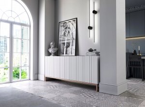 Meble Lindner Komoda RTV Glamour Szafka RTV Glamour Biały 168 cm 3