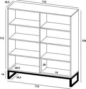 Meble Lindner Komoda RTV Glamour Szafka RTV Glamour Biały 112 cm 14