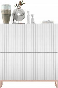 Meble Lindner Komoda RTV Glamour Szafka RTV Glamour Biały 112 cm 2