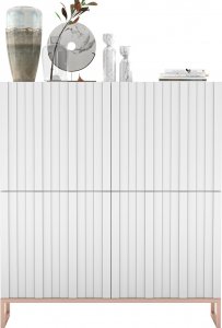 Meble Lindner Komoda RTV Glamour Szafka RTV Glamour Biały 112 cm 3