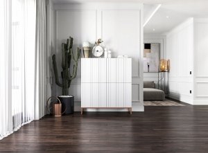 Meble Lindner Komoda RTV Glamour Szafka RTV Glamour Biały 112 cm 4
