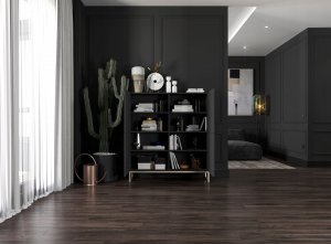 Meble Lindner Komoda RTV Glamour Szafka RTV Glamour Czarna 112cm 9