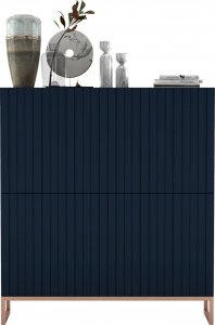 Meble Lindner Komoda RTV Glamour Szafka RTV Granatowy MAT 112 cm 2