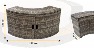 Thunder Szafka z drzwiami do kwadratowego JACUZZI THUNDER - kolor szary 2