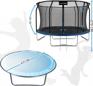 Trampolina ogrodowa Thunder Trampolina ogrodowa dla dzieci THUNDER INSIDE ELITE 14FT BLUE 2