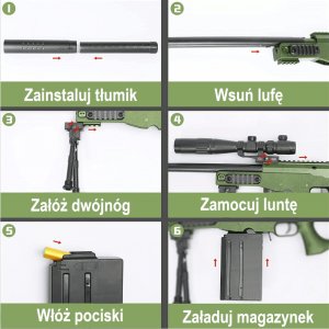 tomdorix AWP Snajperka Karabin Na Strzałki [Pocisk+Łuska] + Kamizelka + Tarcza 9