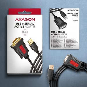 Adapter USB Axagon ADS-1PSN Adapter USB 2.0 > RS-232 Port szeregowy, 1.5m kabel, chip Prolific 6