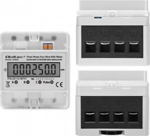 Qoltec Trójfazowy elektroniczny miernik zużycia energii na szynę DIN 230V LCD 4P 4