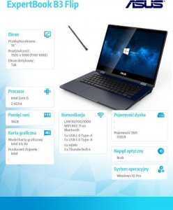 Laptop Asus Notebook ExpertBook B3 Flip B3402FEA-EC1114R i5-1135G7/16GB/512GB/14.0/W10P 12