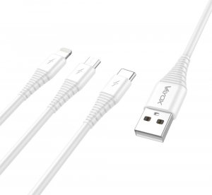 Kabel USB Vayox USB-A - USB-C + micro-B + Lightning 1 m Biały (KX4242) 7