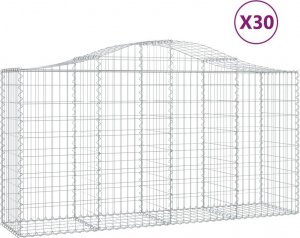 vidaXL Kosze gabionowe, 30 szt, 200x50x100/120cm, galwanizowane żelazo 2