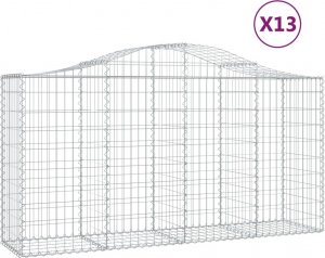 vidaXL Kosze gabionowe, 13 szt, 200x50x100/120cm, galwanizowane żelazo 2
