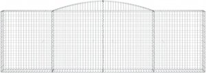 vidaXL Kosze gabionowe, 2 szt, 400x30x120/140 cm, galwanizowane żelazo 4