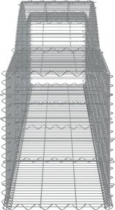 vidaXL Kosze gabionowe, 5 szt, 400x50x60/80 cm, galwanizowane żelazo 5