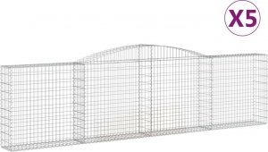 vidaXL Kosze gabionowe, 5 szt, 400x30x100/120 cm, galwanizowane żelazo 2