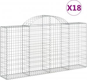 vidaXL Kosze gabionowe, 18 szt, 200x30x100/120cm, galwanizowane żelazo 2