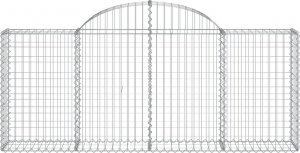 vidaXL Kosze gabionowe, 3 szt, 200x30x80/100 cm, galwanizowane żelazo 4