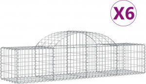 vidaXL Kosze gabionowe, 6 szt, 200x50x40/60 cm, galwanizowane żelazo 2