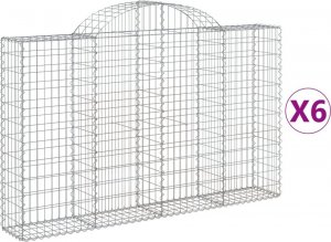 vidaXL Kosze gabionowe, 6 szt, 200x30x120/140 cm, galwanizowane żelazo 2