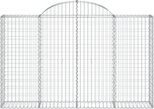 vidaXL Kosze gabionowe, 2 szt, 200x30x120/140 cm, galwanizowane żelazo 4