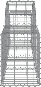 vidaXL Kosze gabionowe, 3 szt, 200x30x40/60 cm, galwanizowane żelazo 5