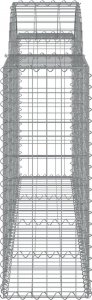 vidaXL Kosze gabionowe, 18 szt, 200x30x80/100 cm, galwanizowane żelazo 5