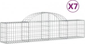 vidaXL Kosze gabionowe, 7 szt, 200x30x40/60 cm, galwanizowane żelazo 2