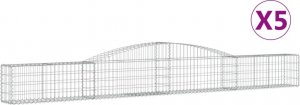 vidaXL Kosze gabionowe, 5 szt, 400x30x40/60 cm, galwanizowane żelazo 2