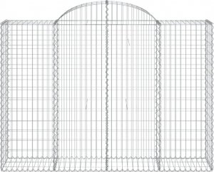 vidaXL Kosze gabionowe, 3 szt, 200x50x140/160 cm, galwanizowane żelazo 4