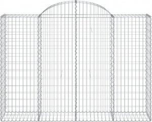 vidaXL Kosze gabionowe, 4 szt, 200x50x140/160 cm, galwanizowane żelazo 4
