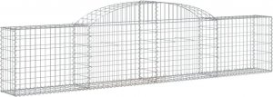 vidaXL Kosze gabionowe, 2 szt., 300x30x60/80 cm, galwanizowane żelazo 3
